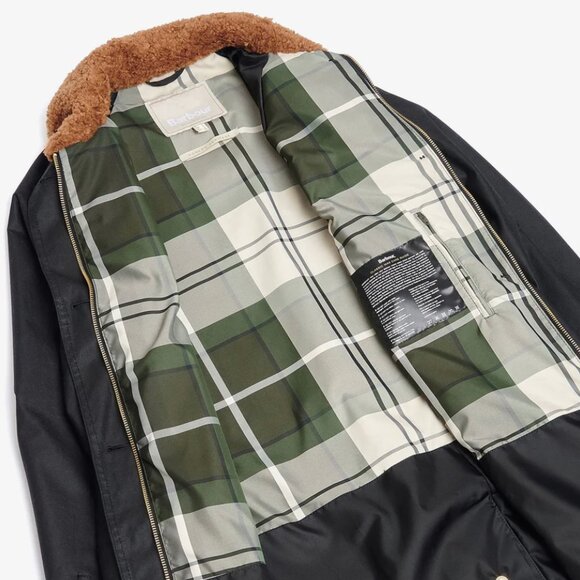 NWT Free People X Barbour Malala Wax Jacket Black/Ancient - Picture 2 of 15